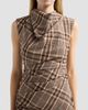 SIMKHAI Women's Burke Plaid Ruched Midi Dress - 5