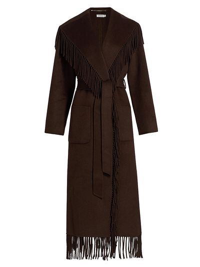 SIMKHAI Women's Carrie Fringed Longline Coat