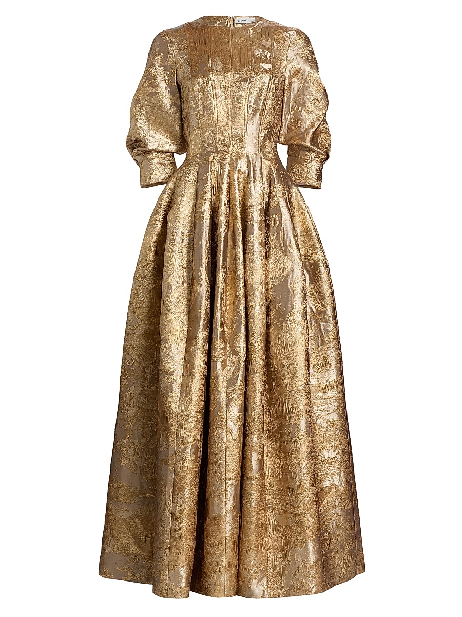 SIMKHAI - Women's Claravelle Metallic Floral Brocade Gown