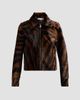 SIMKHAI Women's Daria Zebra Print Leather Jacket - 1