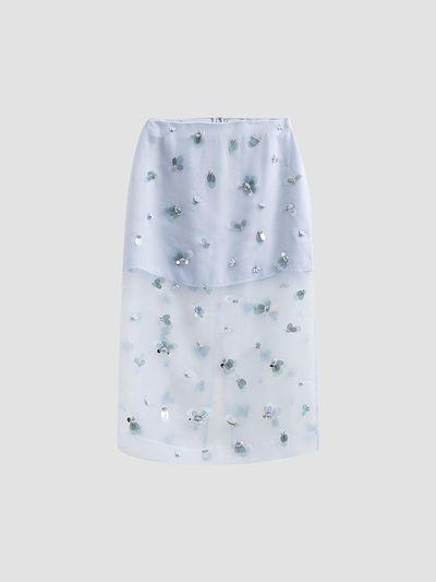 SIMKHAI Women's Delilah Silk Midi Skirt