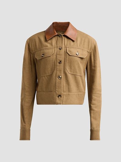 SIMKHAI Women's Derby Linen Cropped Utility Jacket