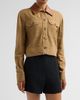 SIMKHAI Women's Derby Linen Cropped Utility Jacket - 4