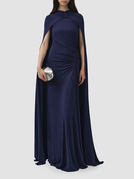 SIMKHAI Women's Draped Stretch Jersey Demi Cape Gown