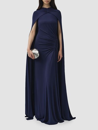 SIMKHAI Women's Draped Stretch Jersey Demi Cape Gown