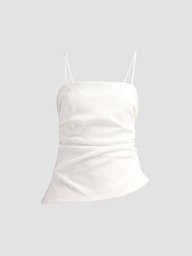 SIMKHAI Women's Emerson Ruched Asymmetric Bustier Top