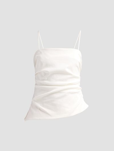 SIMKHAI Women's Emerson Ruched Asymmetric Bustier Top