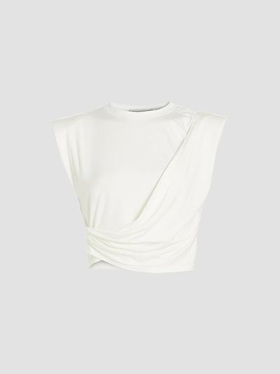 SIMKHAI Women's Estelle Wrap Crop T-Shirt