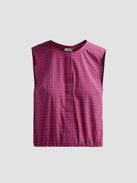 SIMKHAI Women's Gingham Sleeveless Button-Front Top