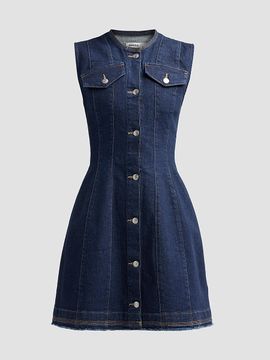 SIMKHAI Women's Hanley Denim A-Line Mini Dress