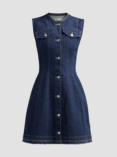SIMKHAI Women's Hanley Denim A-Line Mini Dress