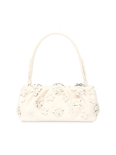 SIMKHAI Women's Harlow Flower-Appliqué Leather Shoulder Bag