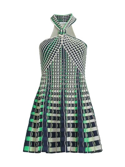 SIMKHAI Women's Jenna Striped Knit Halterneck Minidress