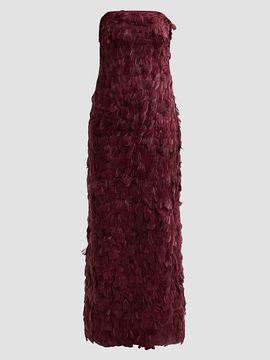 SIMKHAI Women's Malvina Feather Strapless Gown