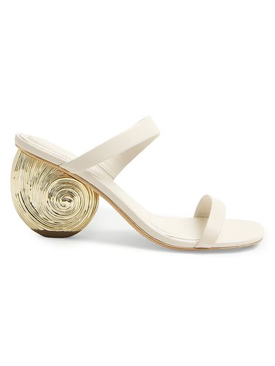 SIMKHAI Women's Marion 75MM Seashell-Heel Leather Sandals
