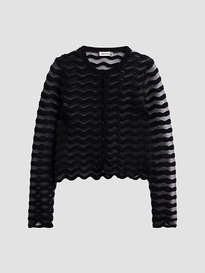 SIMKHAI Women's Maxime Sheer Chevron Cardigan