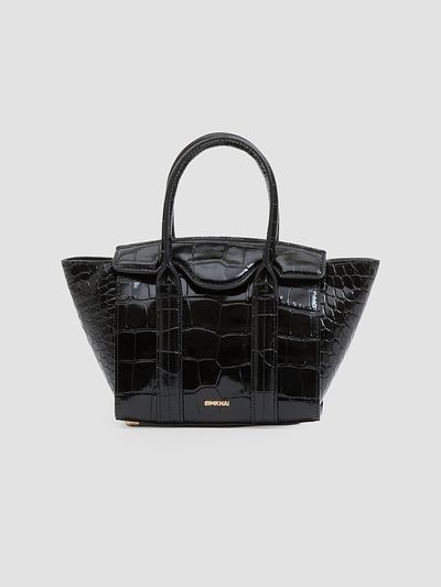 SIMKHAI Women's Nicola Mini Croc-Embossed Leather Tote Bag
