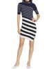 SIMKHAI Women's Noah Asymmetric Stripe Ribbed Wool Minidress - 2
