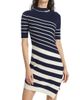 SIMKHAI Women's Noah Asymmetric Stripe Ribbed Wool Minidress - 3