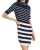 SIMKHAI Women's Noah Asymmetric Stripe Ribbed Wool Minidress - 4