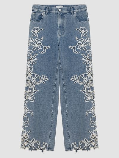 SIMKHAI Women's Porter Embroidered Jeans