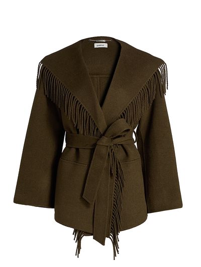SIMKHAI Women's Rowen Fringed Wool-Blend Jacket