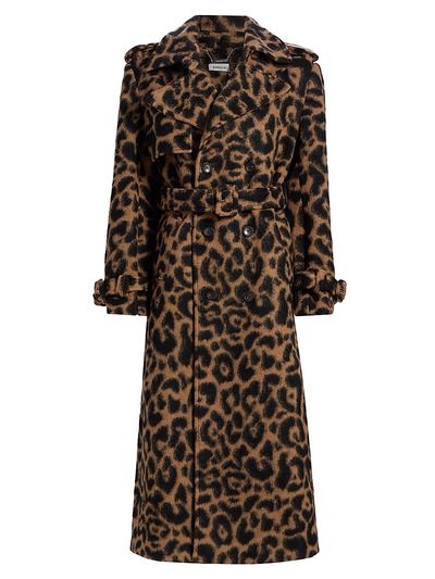 SIMKHAI Women's Rumi Leopard-Print Long Coat