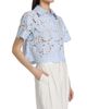 SIMKHAI Women's Ryett Checked Laser-Cut Floral Crop Shirt - 4