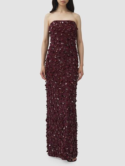 SIMKHAI Women's Serafina Embellished Strapless Column Gown
