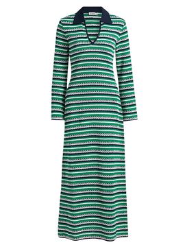 SIMKHAI Women's Tegan Striped Knit Midi Dress