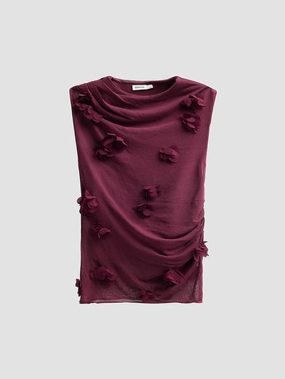 SIMKHAI Women's Tessa Floral Appliqué Top
