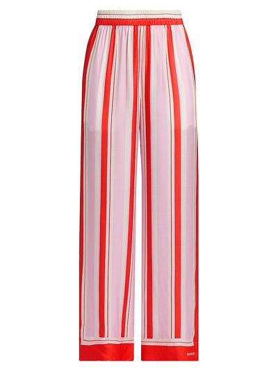 SIMKHAI Women's Zuna Striped Silk-Blend Pajama Pants