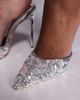 SIMMI Shoes Simmi London Agathia sequin heeled mules in silver - 4