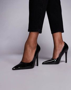 SIMMI Shoes Simmi London Alez heeled pumps in chocolate patent-Brown