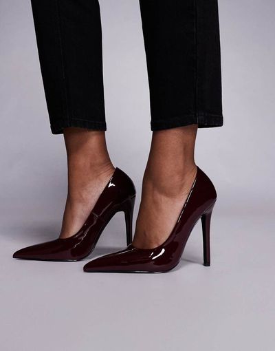 SIMMI Shoes Simmi London Alez heeled stiletto pumps in burgundy-Red