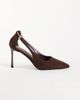 SIMMI Shoes Simmi London Amabel heeled pumps with horsebit detail in brown suedette - 1