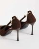 SIMMI Shoes Simmi London Amabel heeled pumps with horsebit detail in brown suedette - 3