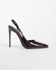 SIMMI Shoes SIMMI London Arabella patent slingback heeled pumps in brown PU - 1