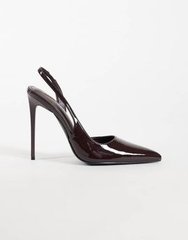 SIMMI Shoes SIMMI London Arabella patent slingback heeled pumps in brown PU