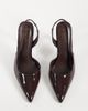 SIMMI Shoes SIMMI London Arabella patent slingback heeled pumps in brown PU - 4