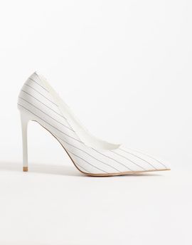 SIMMI Shoes Simmi London Arielle heeled pumps in white pinstripe