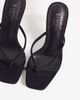 SIMMI Shoes Simmi London Asra heeled mule sandals in black suedette - 2
