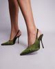 SIMMI Shoes Simmi London Bexley heeled pumps in olive satin-Green - 1