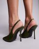 SIMMI Shoes Simmi London Bexley heeled pumps in olive satin-Green - 2