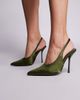 SIMMI Shoes Simmi London Bexley heeled pumps in olive satin-Green - 4