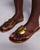 SIMMI Shoes Simmi London Bowe toe thong sandals with gold metal detail in bronze-Brown - 3