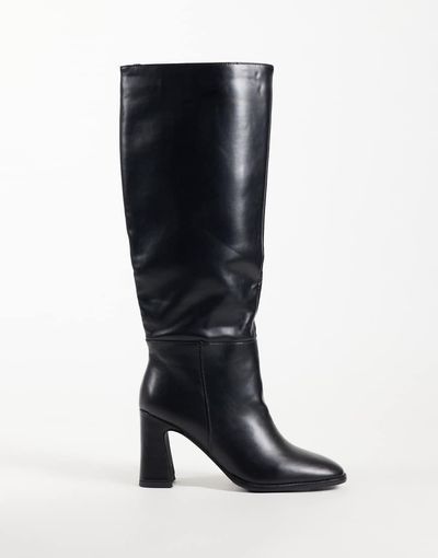 SIMMI Shoes Simmi London Buck block heeled knee boots in black