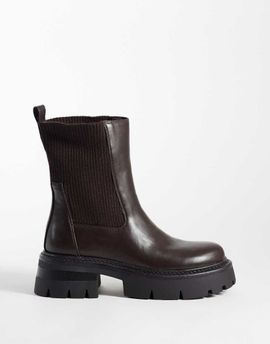 SIMMI Shoes Simmi London Caitlin Chunky pull on ankle boots in brown
