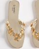 SIMMI Shoes Simmi London Carissa flip flops with appliqués in gold - 2