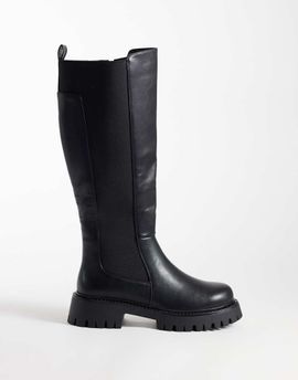 SIMMI Shoes Simmi London Carlton chunky pull on knee boots in black
